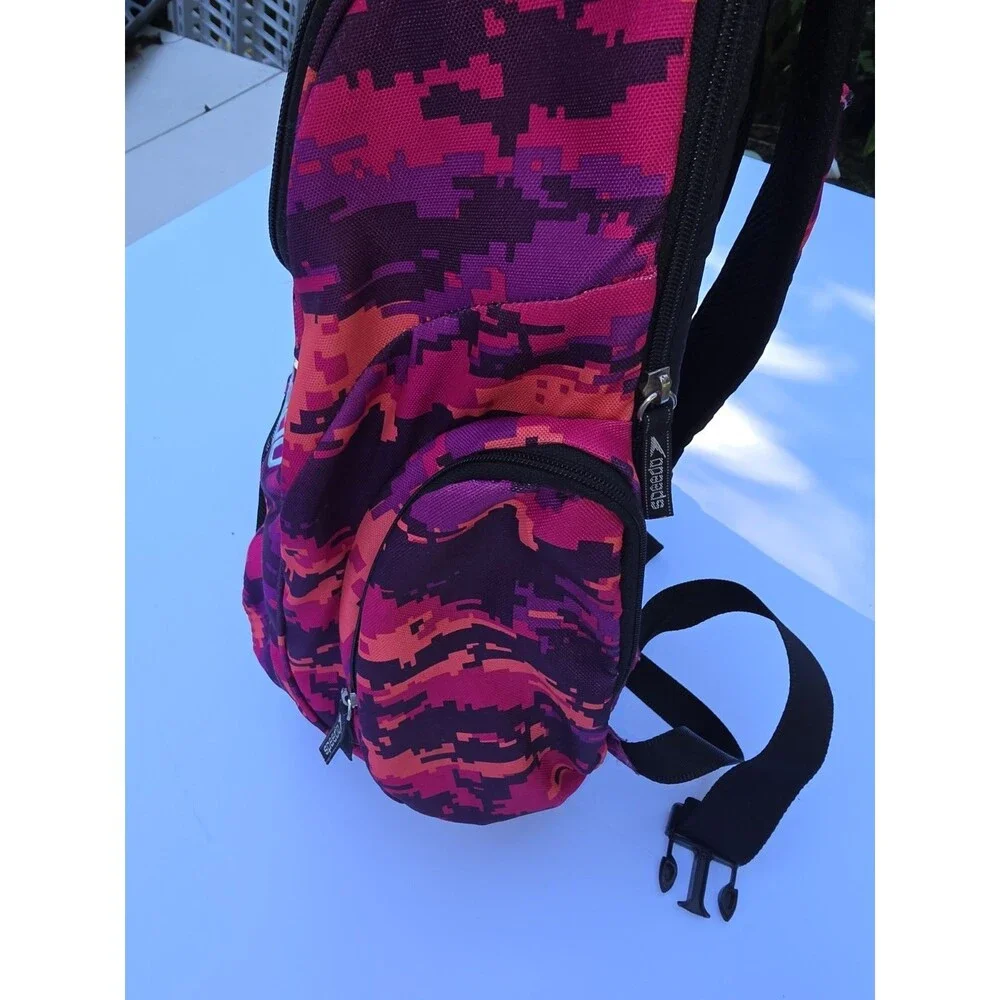 Speedo Teamster Backpack 25L Pink Digicam Colorful Waterproof Wet Compartment